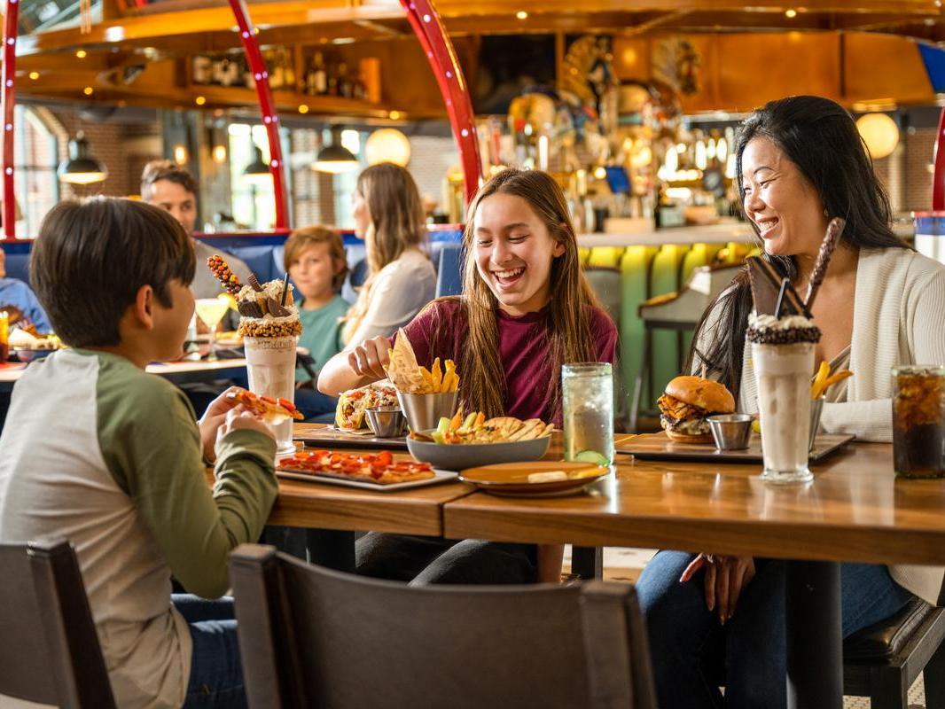 Family dining at The Chocolatier during fall season