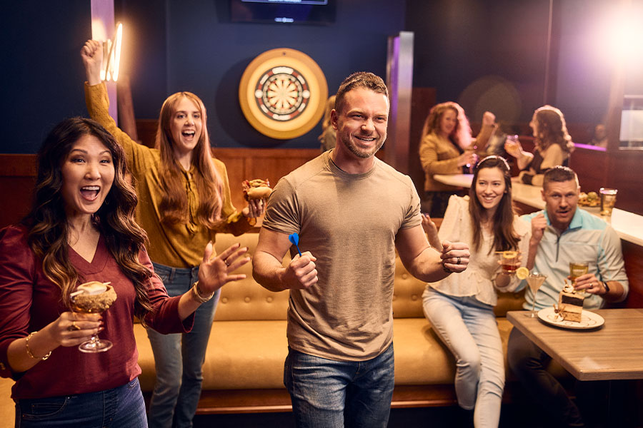 Playing darts at Hershey Social